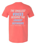 The Smallest Voices Tee — Cream & Blue — Coral Silk