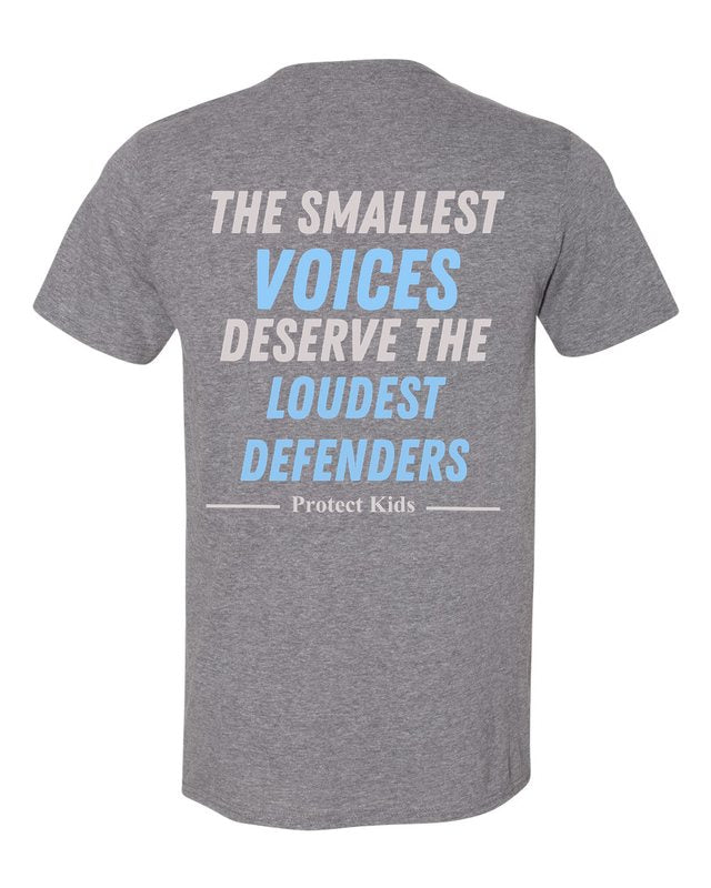 The Smallest Voices Tee — Cream & Blue — Graphite Heather