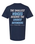 The Smallest Voices Tee — Cream & Blue — Navy