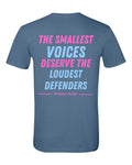 The Smallest Voices Tee — Pink & Blue — Indigo Blue