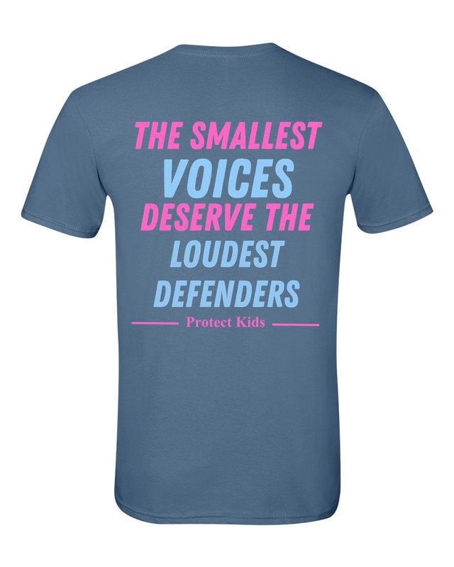 The Smallest Voices Tee — Pink & Blue — Indigo Blue