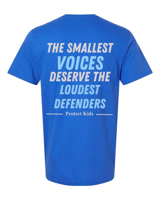 The Smallest Voices Tee — Cream & Blue — Royal