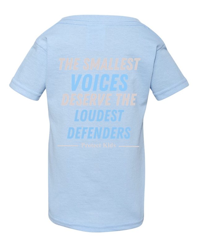 The Smallest Voices Tee — Cream & Blue — Toddler Light Blue