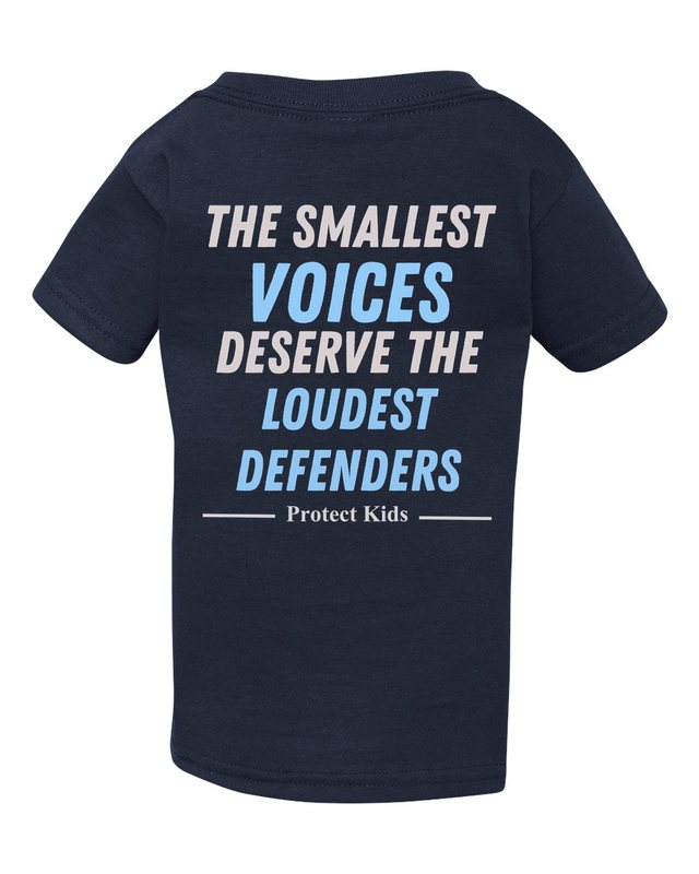 The Smallest Voices Tee — Cream & Blue — Toddler Navy