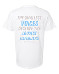 The Smallest Voices Tee — Cream & Blue — White